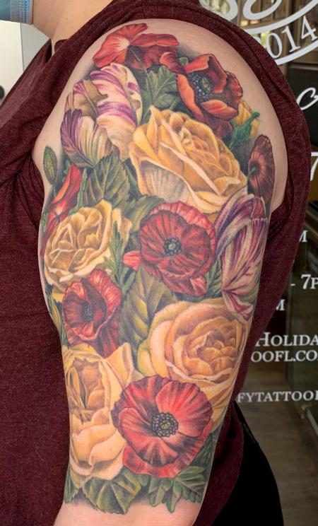 Tattoos - Floral half sleeve - 141716
